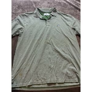 Southern‎ Tide Polo Shirt Mens M Medium stripe Pistachio Green Stretch Cotton